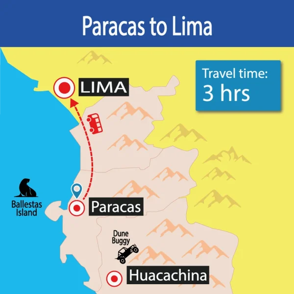 Bus Paracas to Lima | Shuttle Bus | Door to Door | Cheap Prices | Backpackers | Wayki Bus