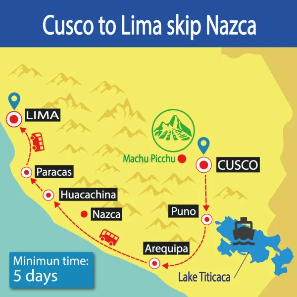 Bus Cusco to Lima without Nazca | Hop On Hop Off | Best Prices | Tour Bus | Shuttle Bus Peru | Wayki Bus