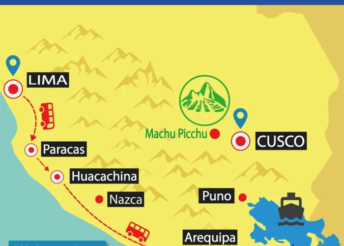 Bus Lima to Arequipa without Nazca | Hop On Hop Off | Best Prices | Tour Bus | Shuttle Bus Peru | Wayki Bus