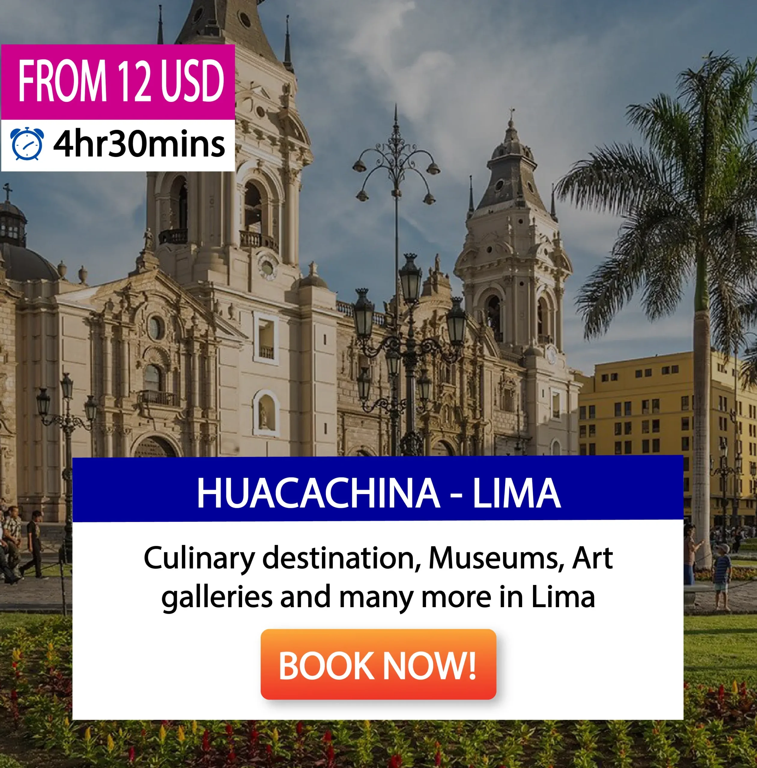 Bus Huacachina, Ica to Lima | Wayki Bus | Door to Door Service