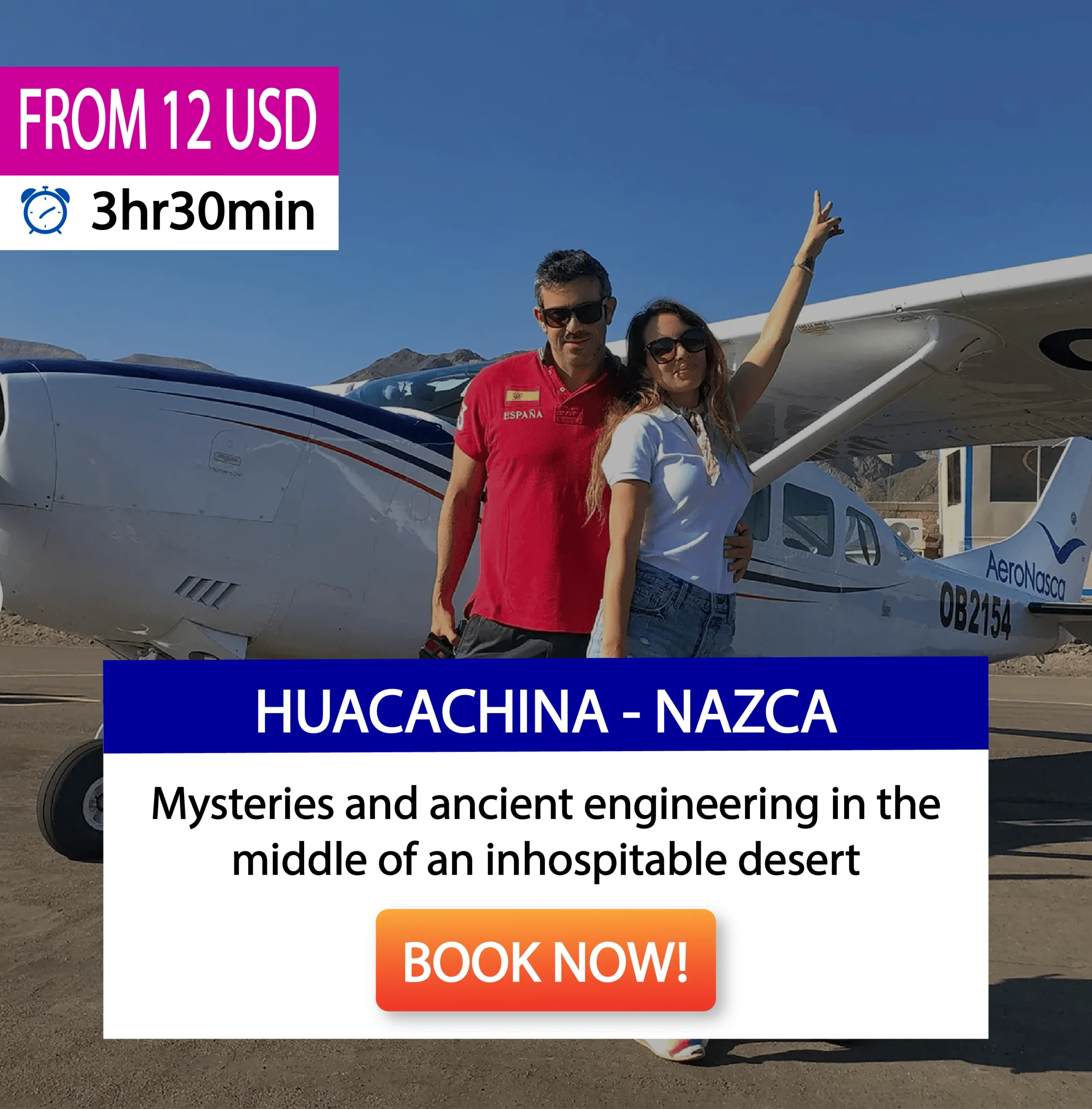 Bus Huacachina, Ica to Nazca | Wayki Bus | Door to Door Service