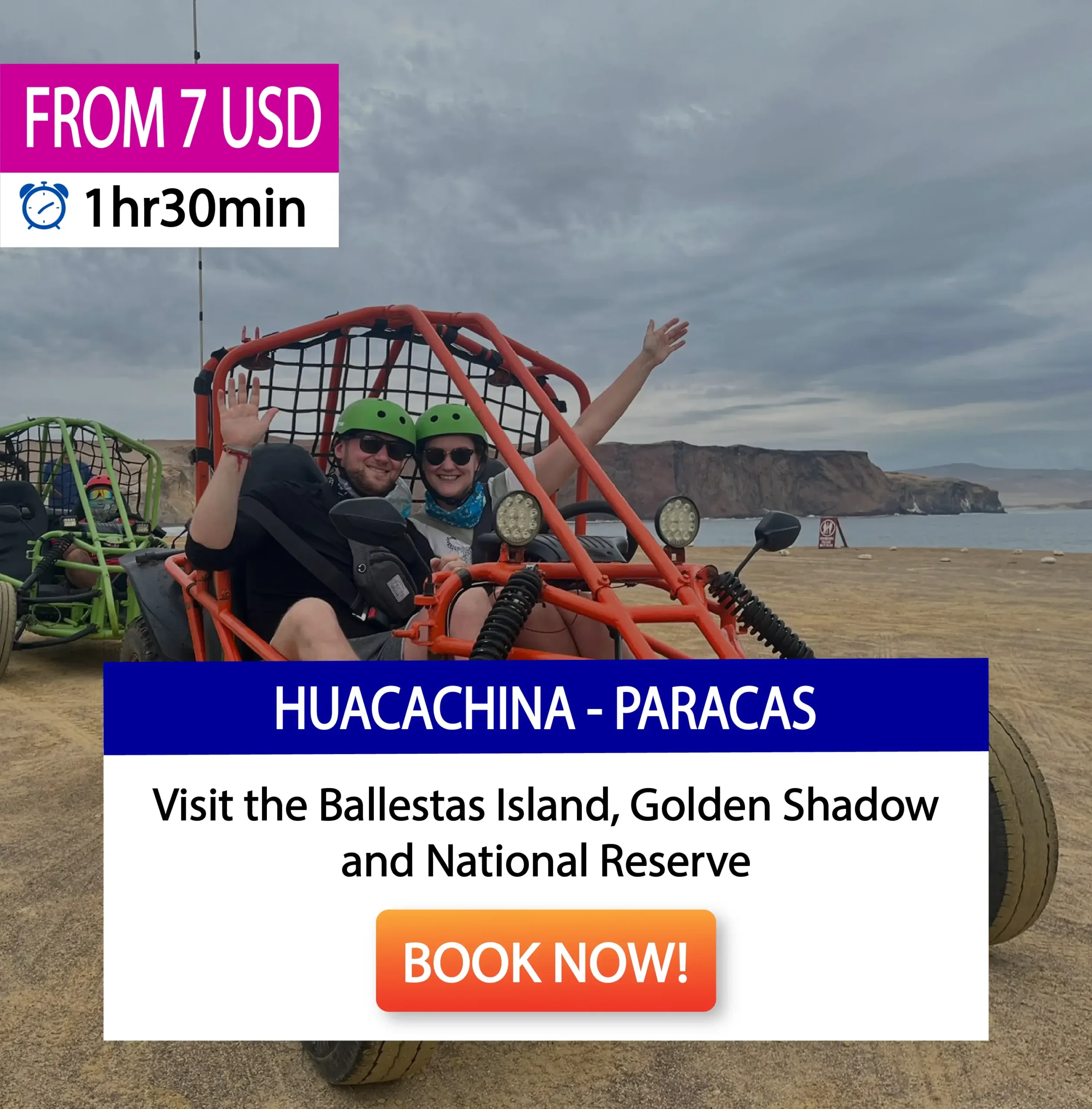 Bus Huacachina to Paracas | Wayki Bus | Door to Door Service