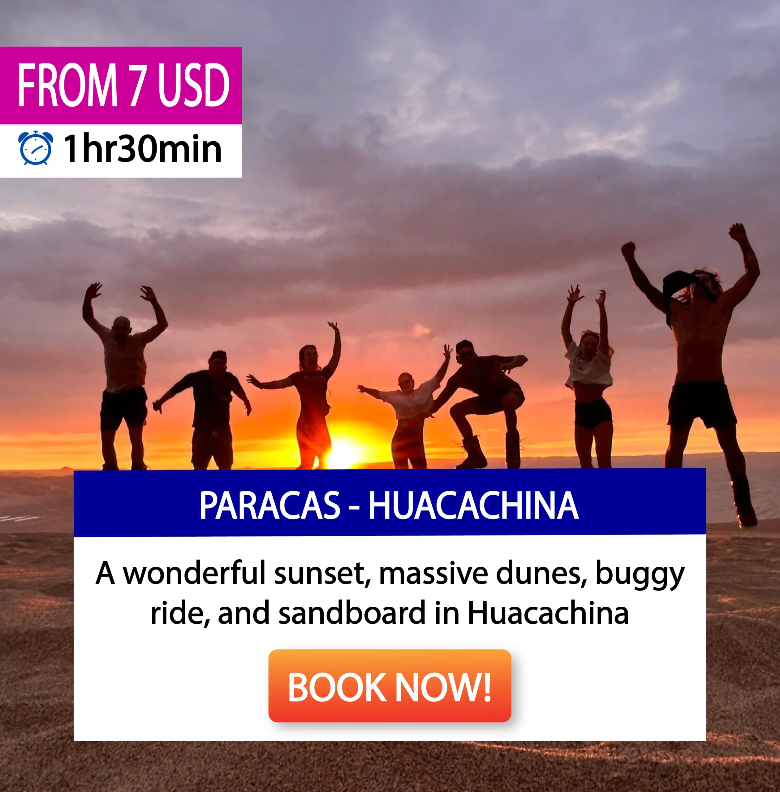 Bus Paracas to Huacachina - Wayki Bus - Door to Door Service