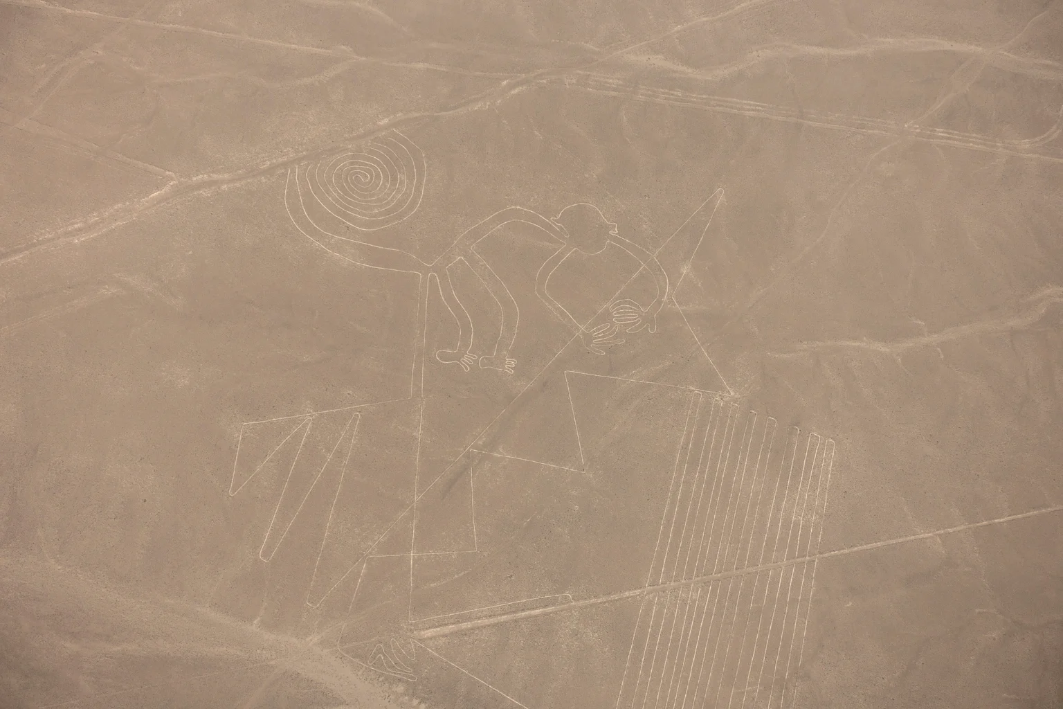 Nazca Geoglyph Monkey - Nazca Lines - Bus Huacachina to Nazca