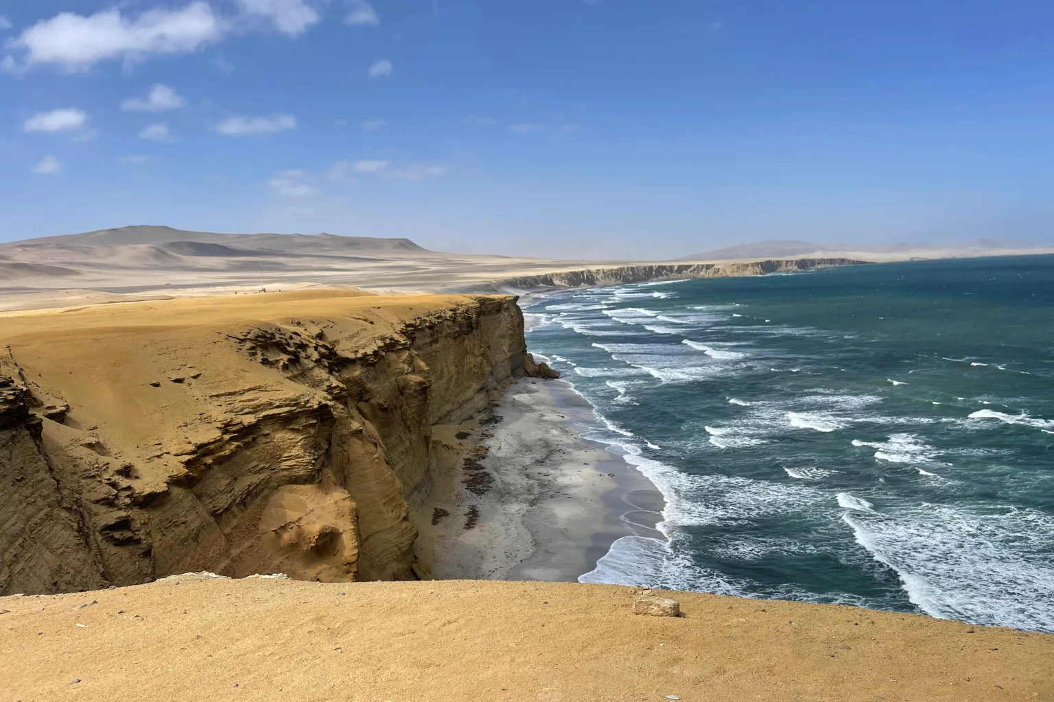 Typical Cliff in the Paracas Reserve - Golden-Shadows-Desert-Walk-Paracas - Wayki Bus Door to Door Service